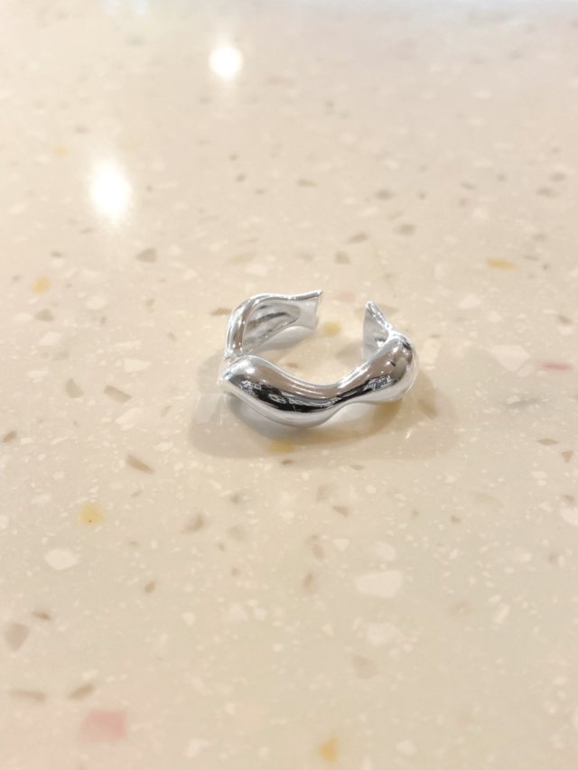 R1497 流浪波浪純銀戒指