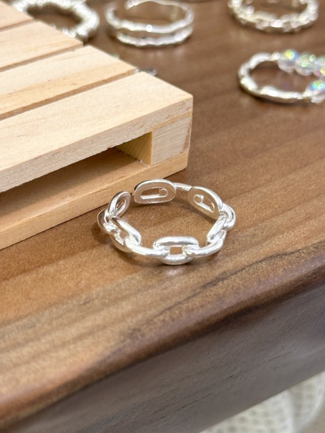 R1595 Chain-link Sterling Silver Ring