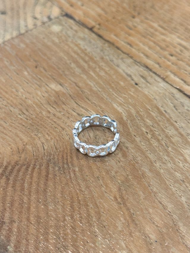 R1602 Interwoven Heart Open Sterling Silver Ring