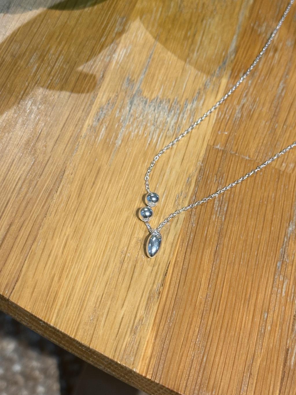 N1269 Small Beaded Teardrop Necklace