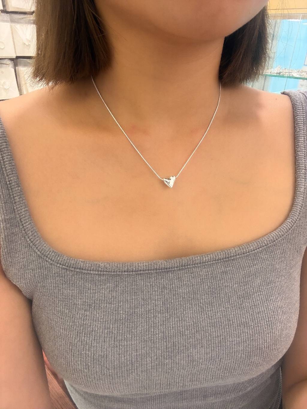 N1334 3D Heart Necklace