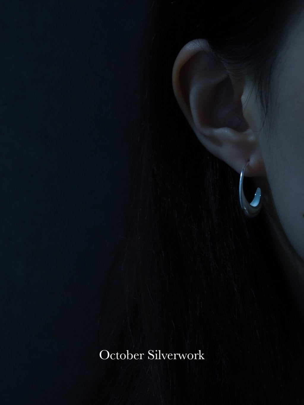 E1501 Glossy C-Shaped Earrings