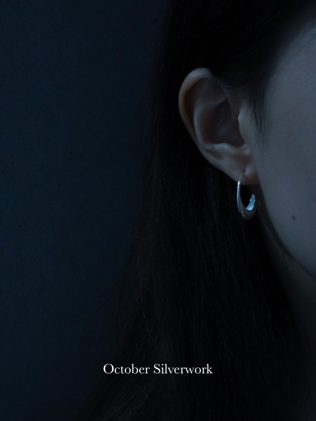 E1501 Glossy C-Shaped Earrings