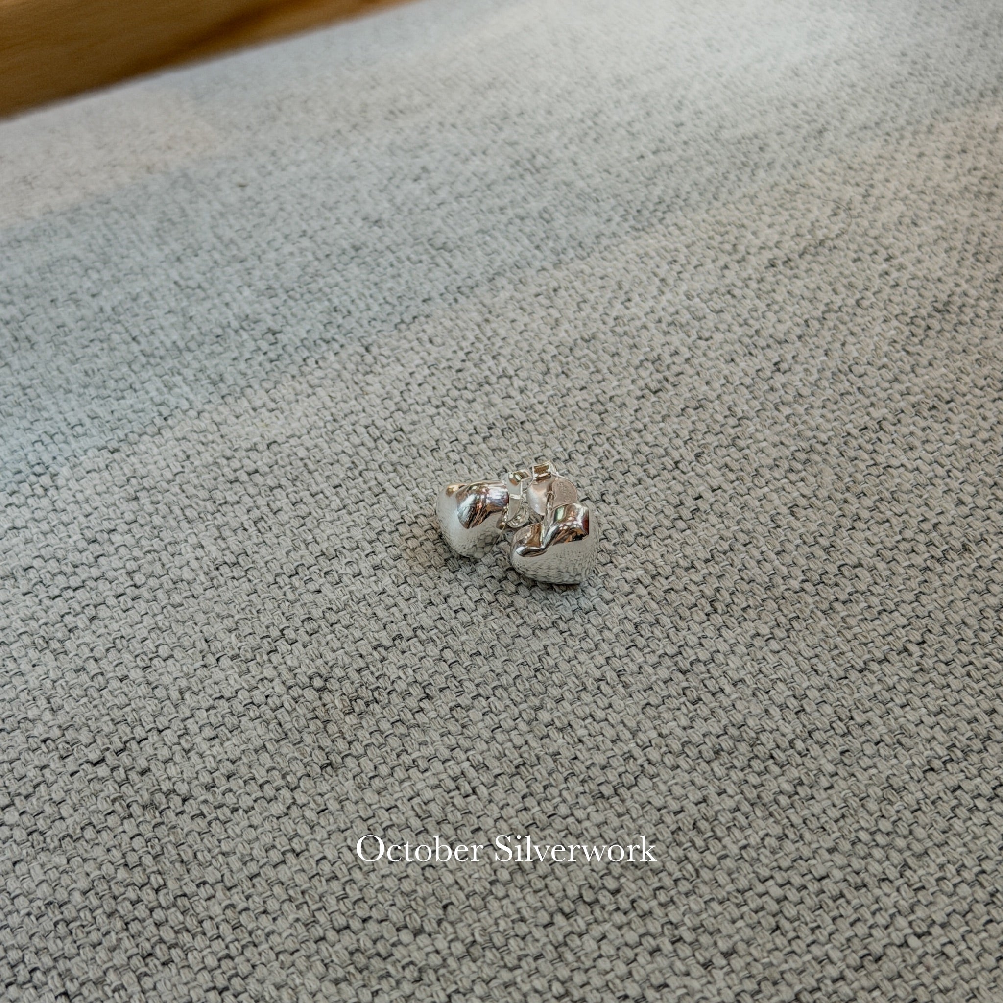 E1506 3D Heart Sterling Silver Earrings