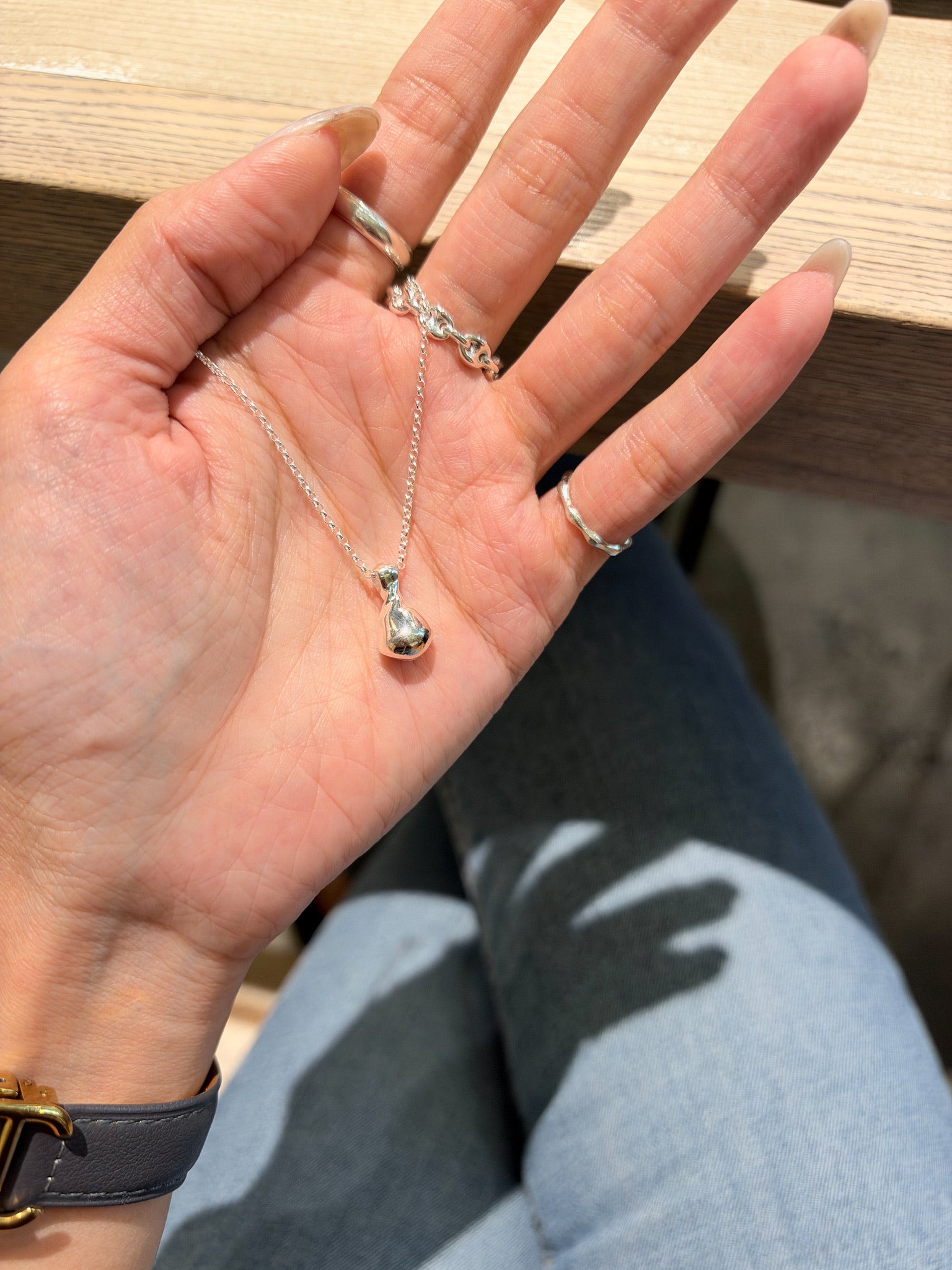 N1373 Irregular Bean Bag Necklace