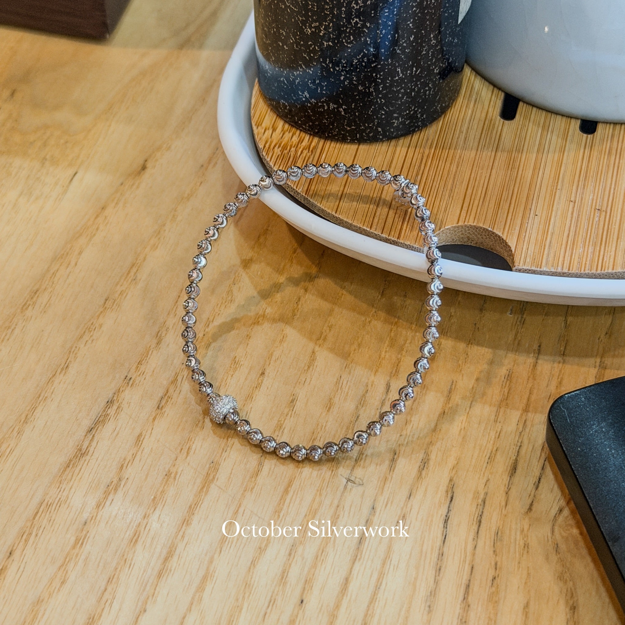 B1582 Italian Zircon Bead Elastic Bracelet