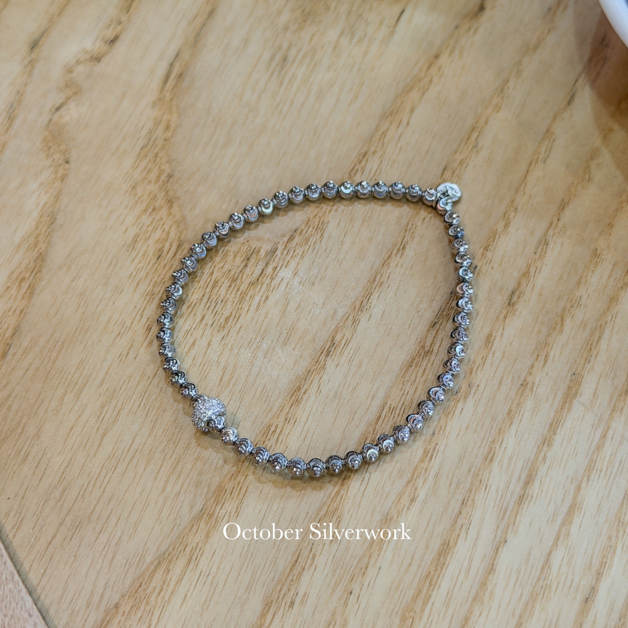 B1582 Italian Zircon Bead Elastic Bracelet