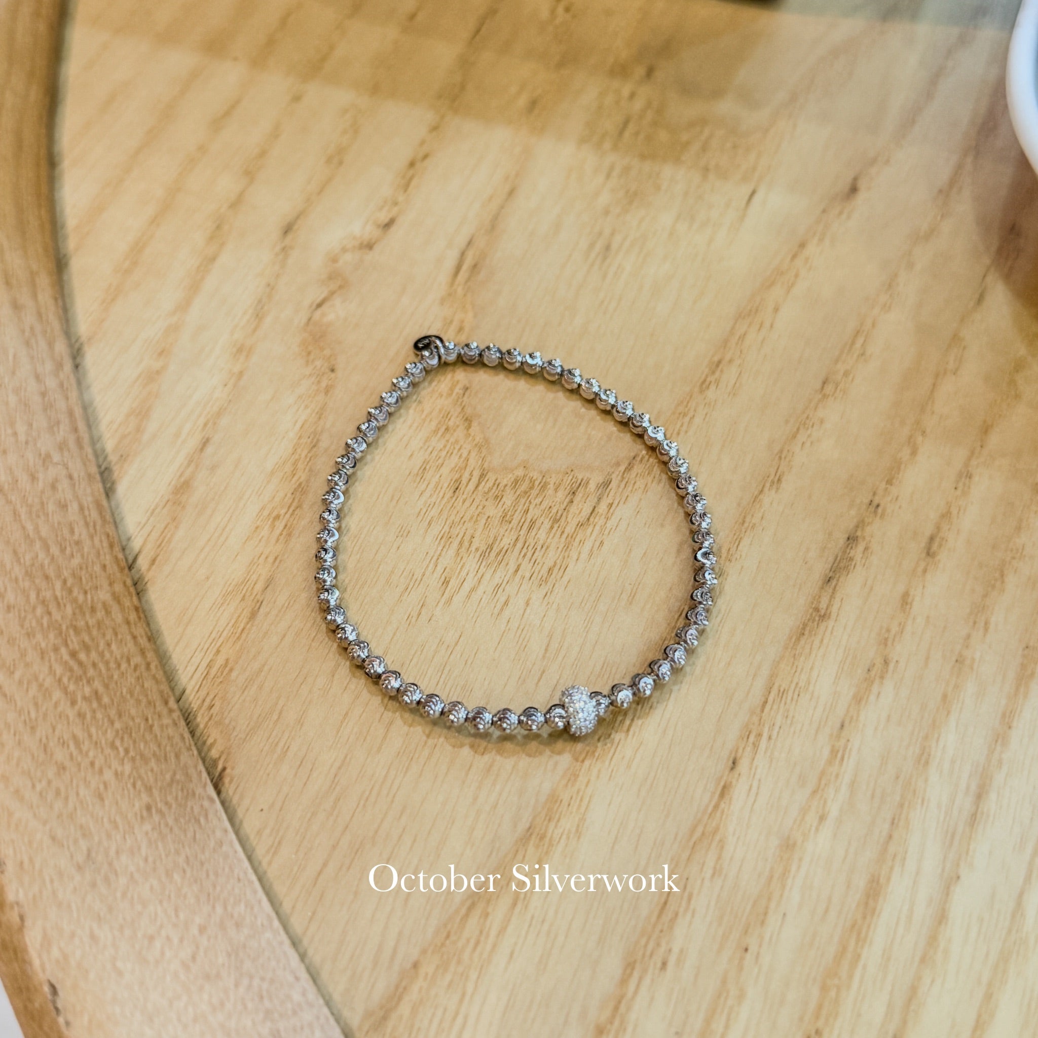 B1582 Italian Zircon Bead Elastic Bracelet