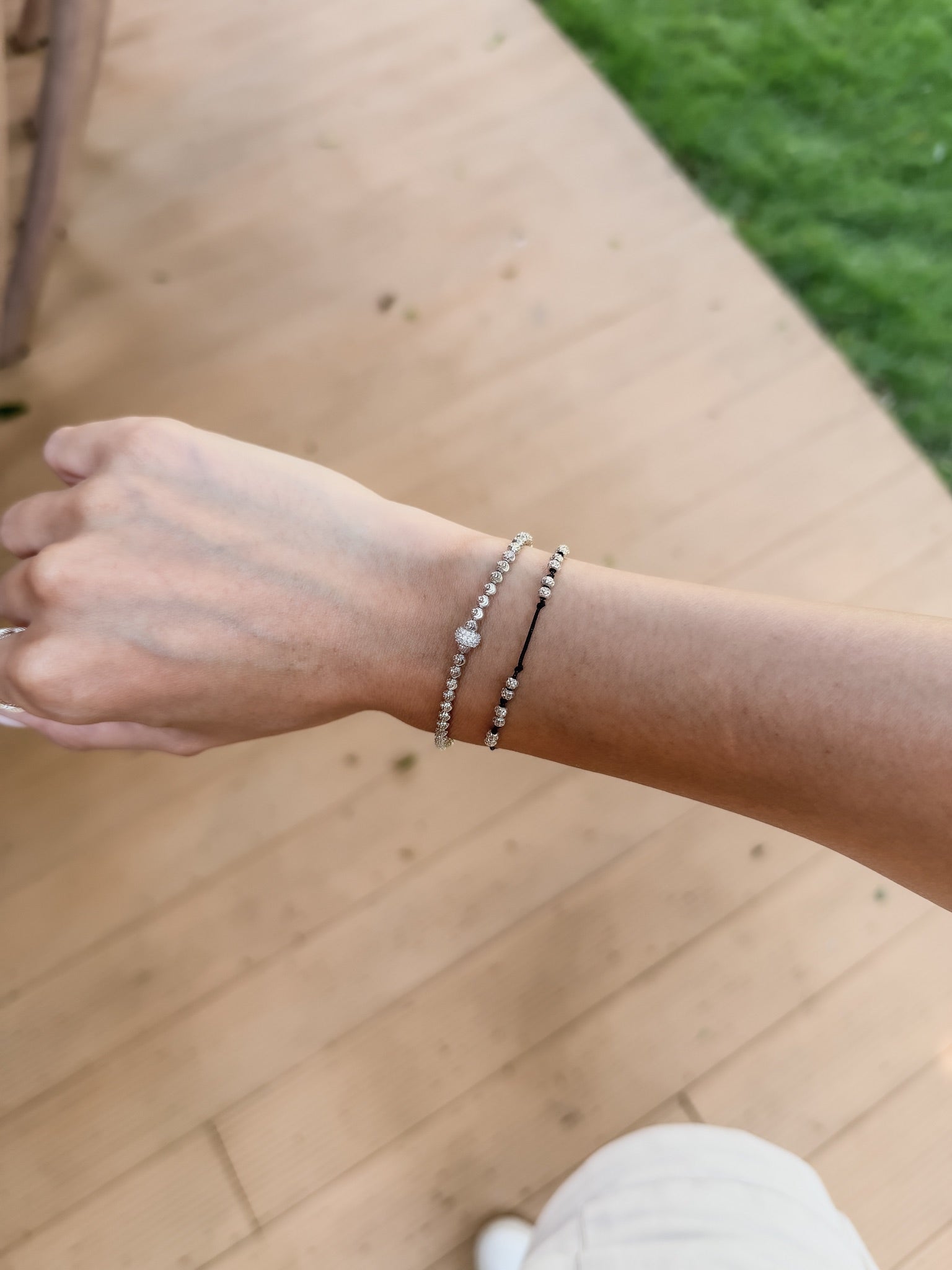 B1582 Italian Zircon Bead Elastic Bracelet