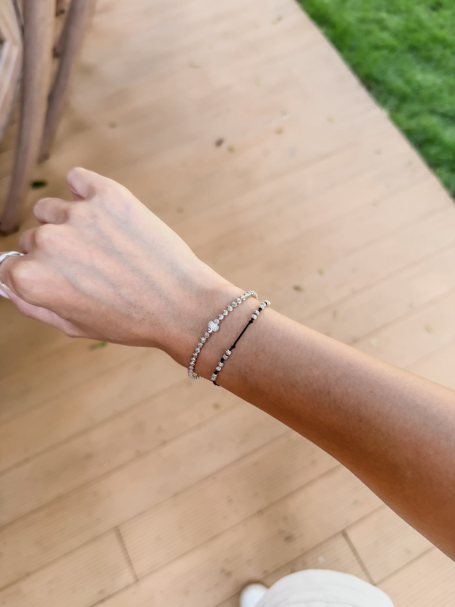 B1582 Italian Zircon Bead Elastic Bracelet