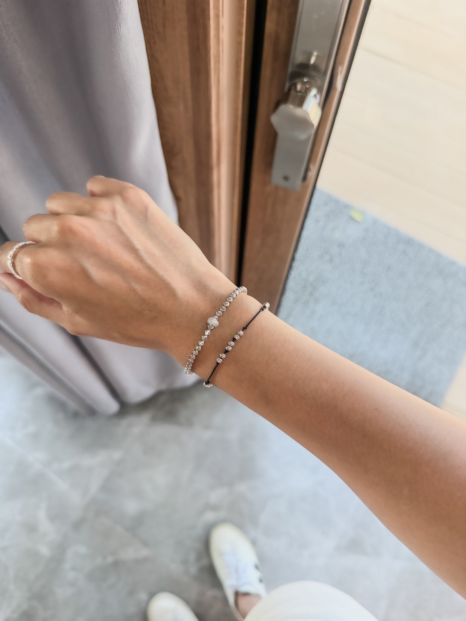 B1582 Italian Zircon Bead Elastic Bracelet