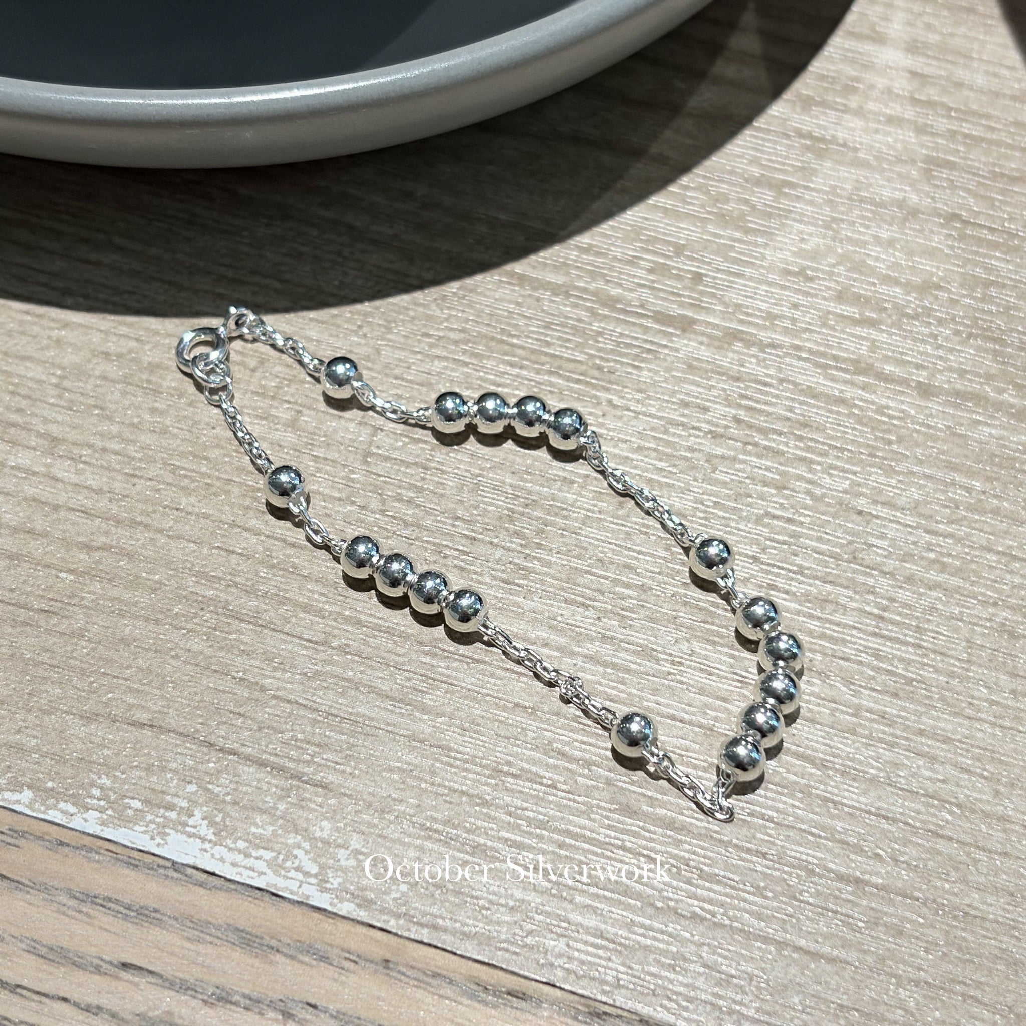 B1583 4MM Round Bead Chain Bracelet