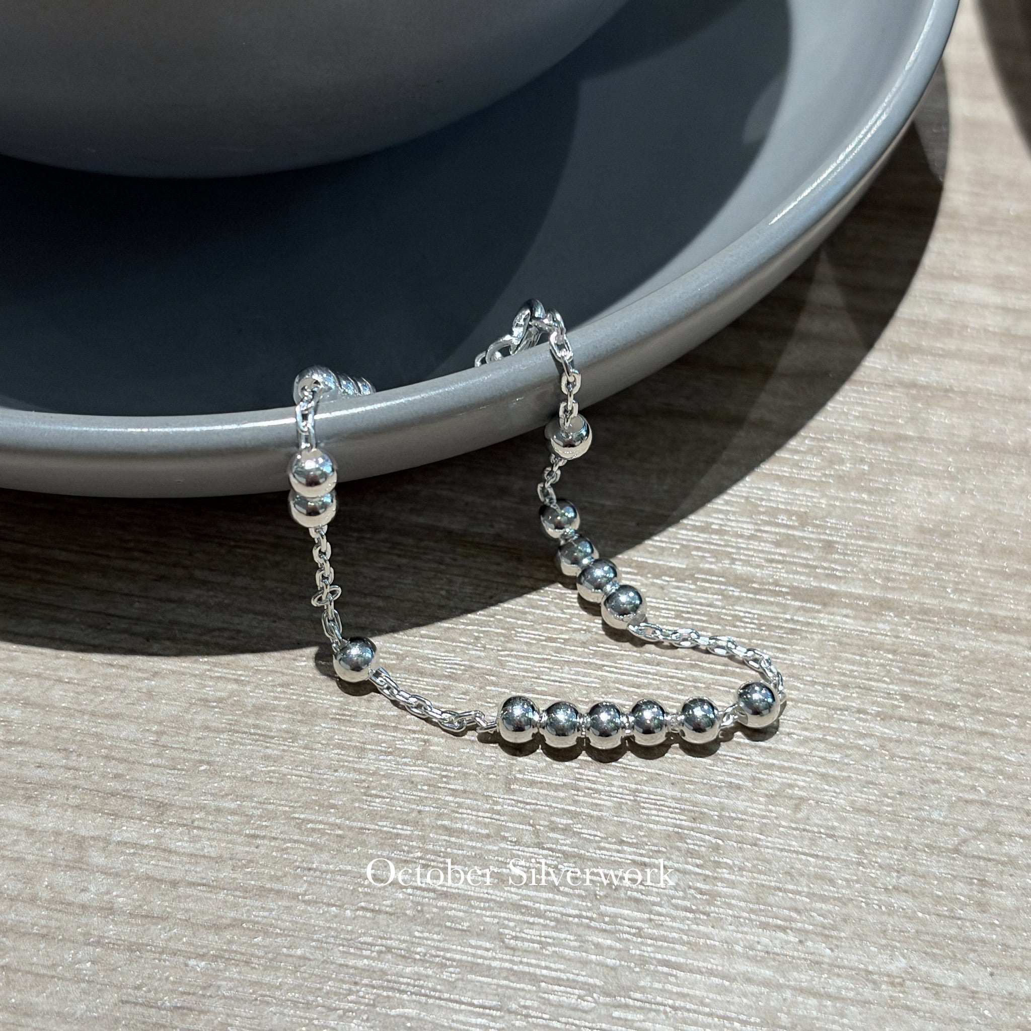 B1583 4MM Round Bead Chain Bracelet
