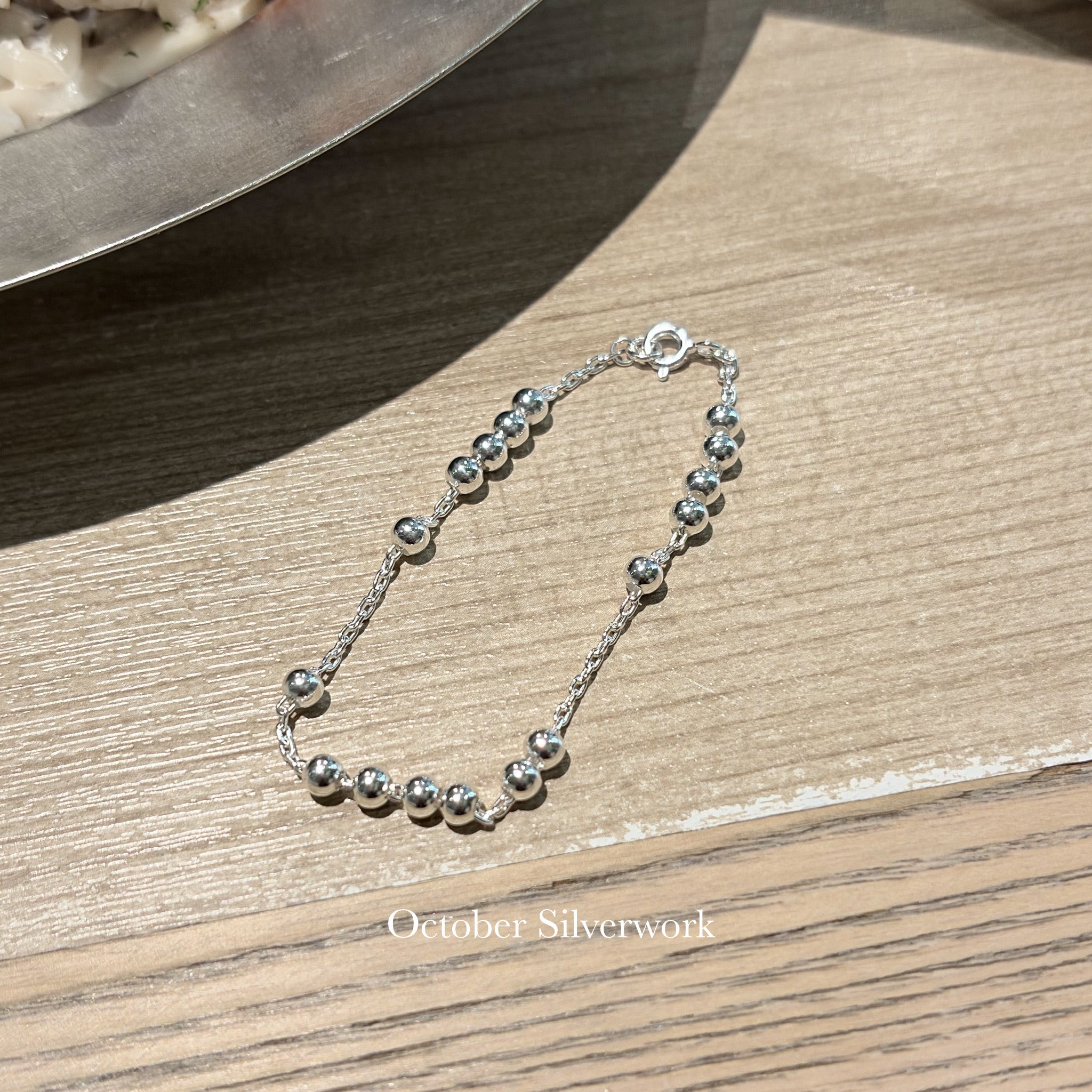 B1583 4MM Round Bead Chain Bracelet