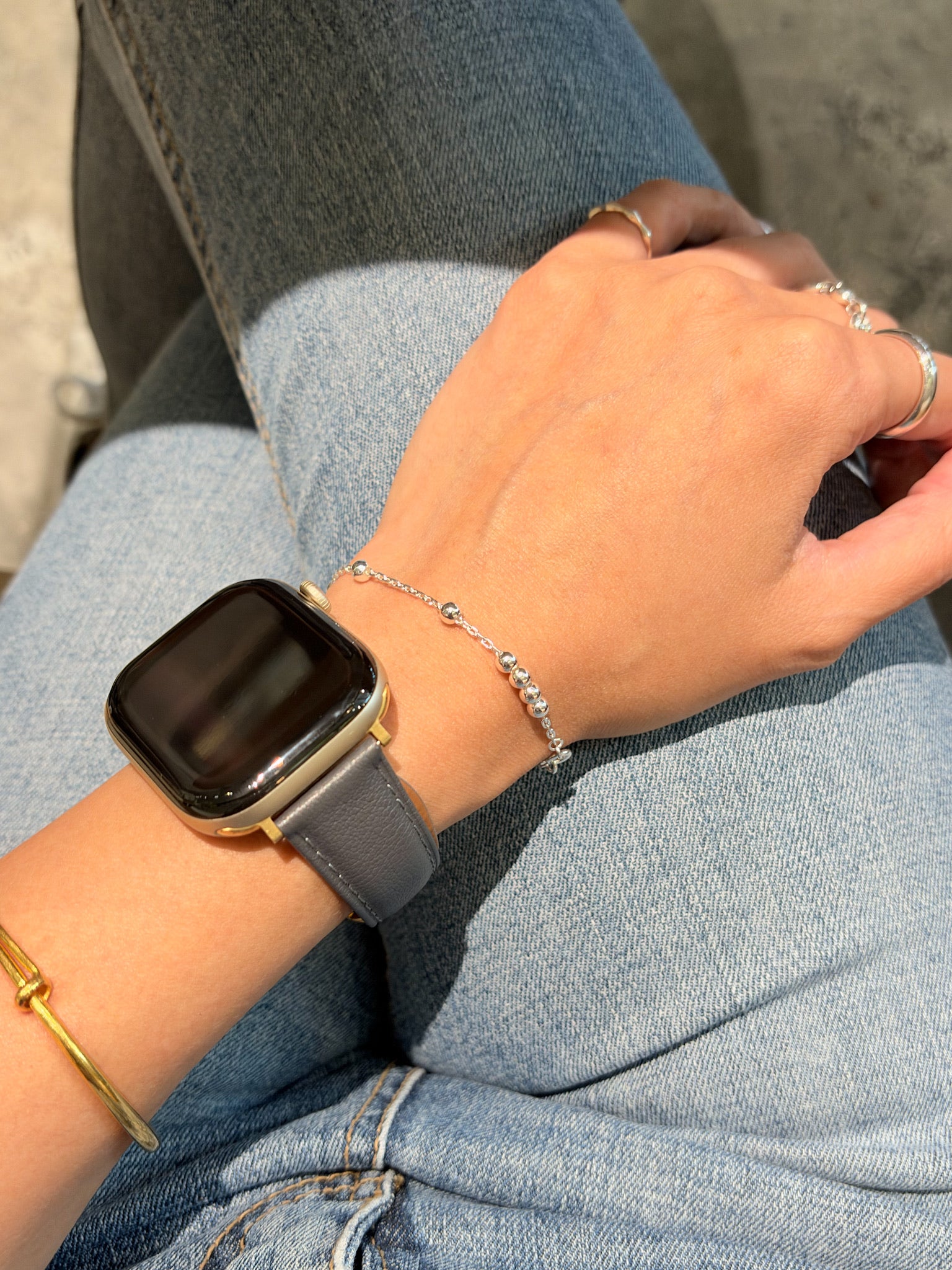B1583 4MM Round Bead Chain Bracelet