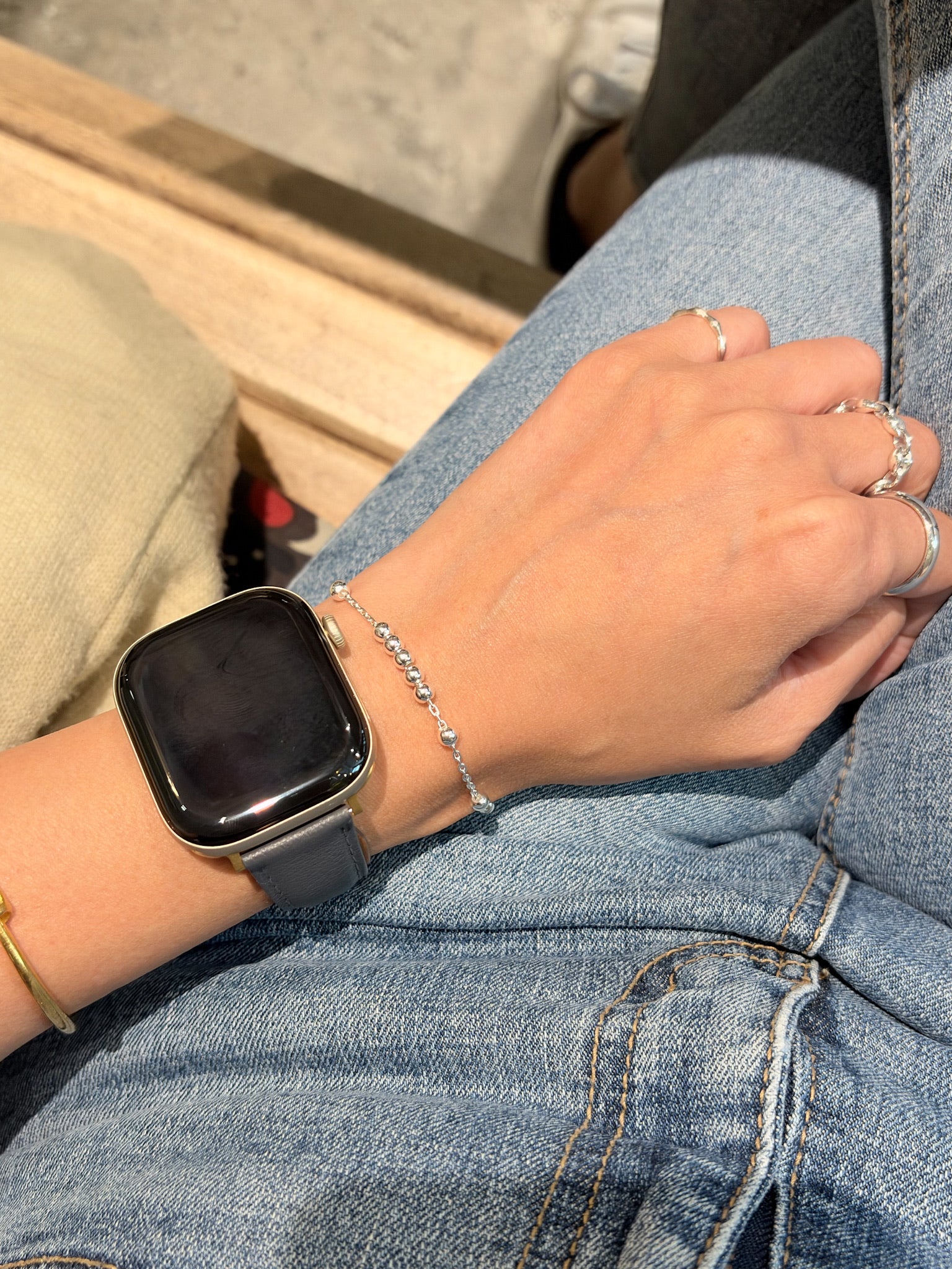 B1583 4MM Round Bead Chain Bracelet