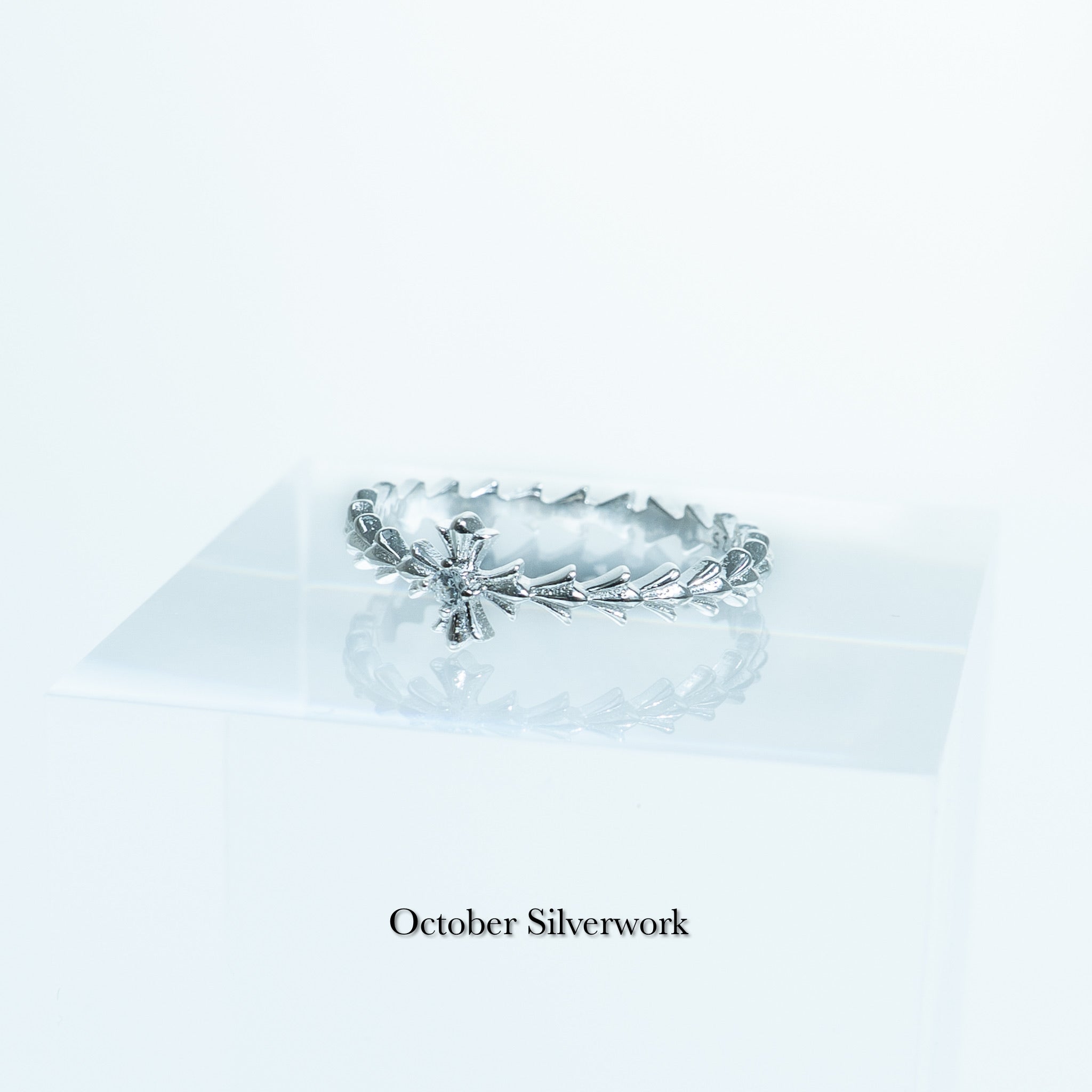 R1787 Cross Zircon Ring