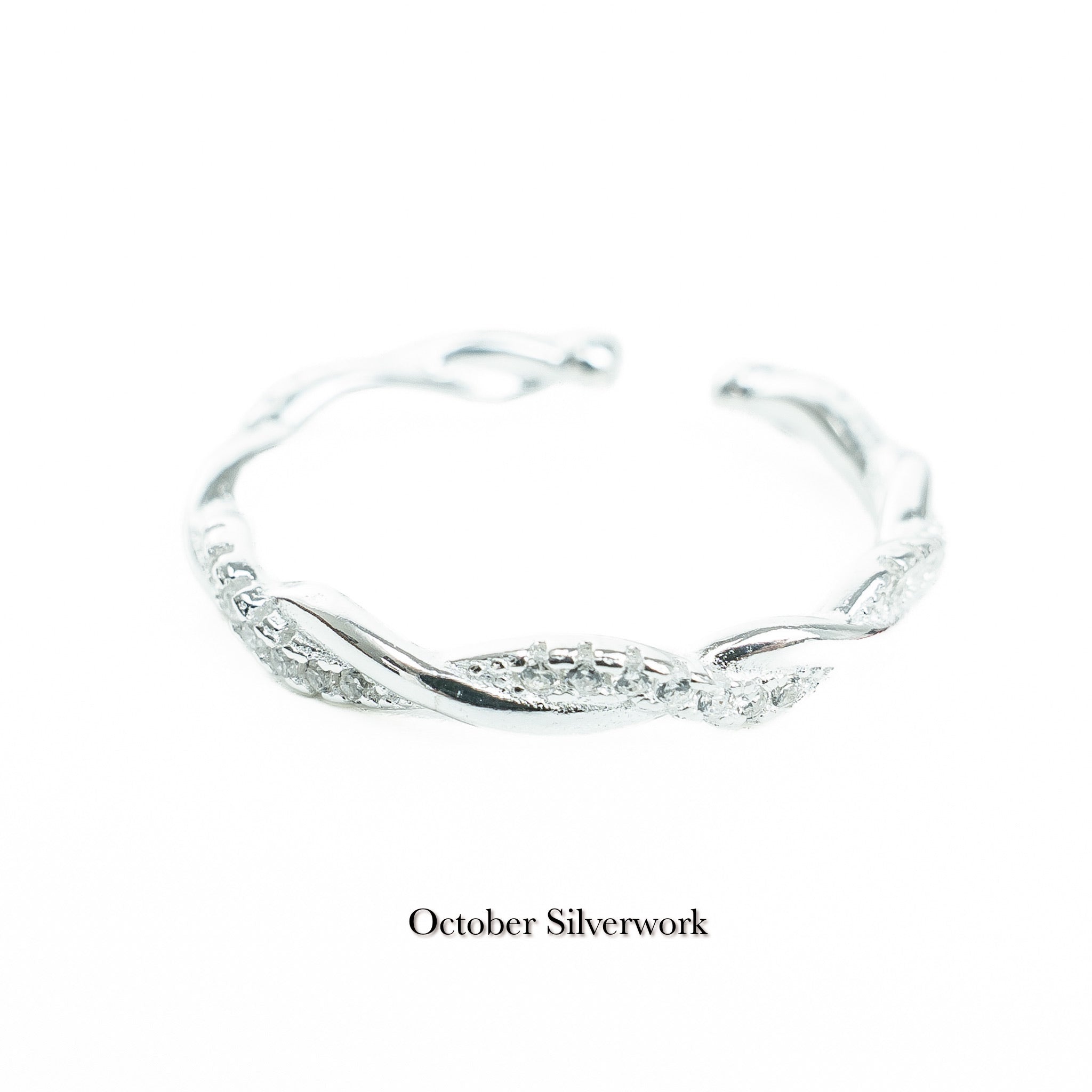 R1798 Zircon Twisted Ring