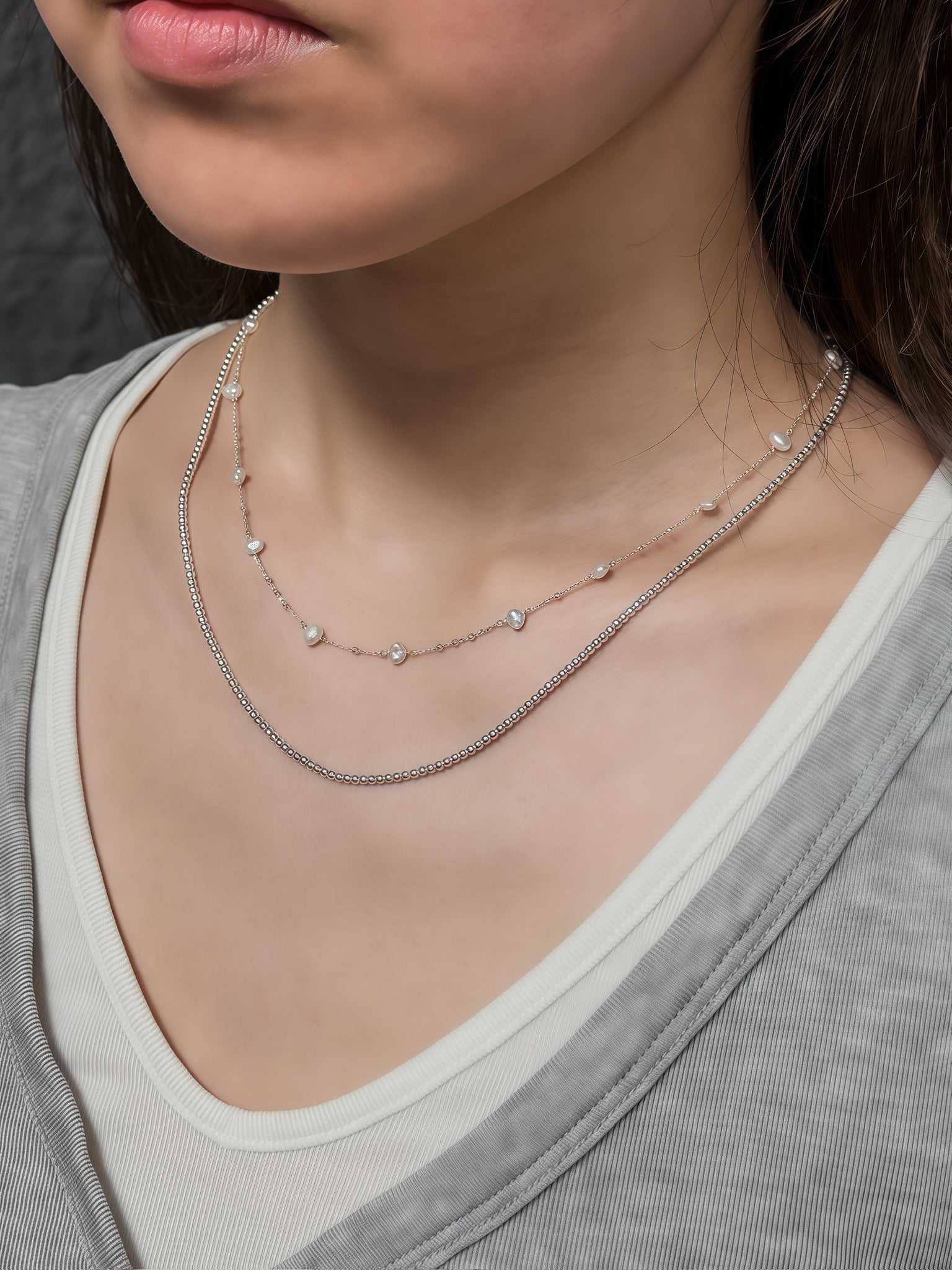 N1365 Beaded Adjustable Cord Necklace
